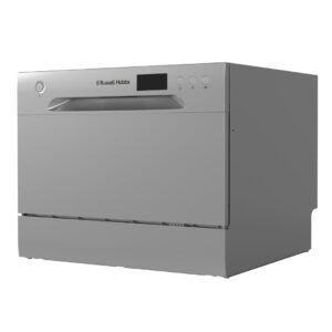 Russell Hobbs RHTTDW6B 6 Place Setting Table Top Dishwasher – Black Silver 44cm H X 55cm W X 50cm D