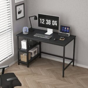 Borough Wharf Addasyn Rectangle Computer Desk Black 50cm H x 100cm W x 75cm D
