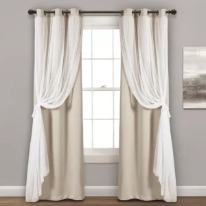 Lush Decor Sheer Window Curtains Set, Wheat – Wheat – Size: 38X63