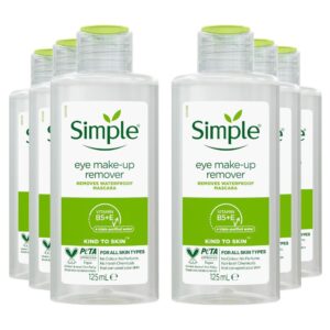 Simple Women’s Kind to Skin Eye ‘Make-up Remover’ 125ml, Pack of 6 in Clear Clear