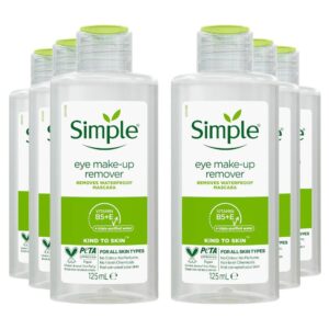 Simple Women’s Kind to Skin Eye ‘Make-up Remover’ 125ml, Pack of 6 in Clear Clear One Size female