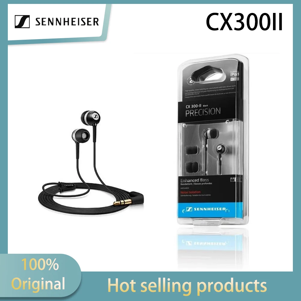 Sennheiser CX300II wired in ear headphones with high quality and high resolution are compatible with computers and mobile phones