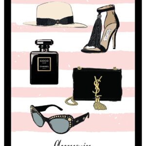 Fairchild Paris Fashion Accessories Framed Print Wall Art Black NoSize