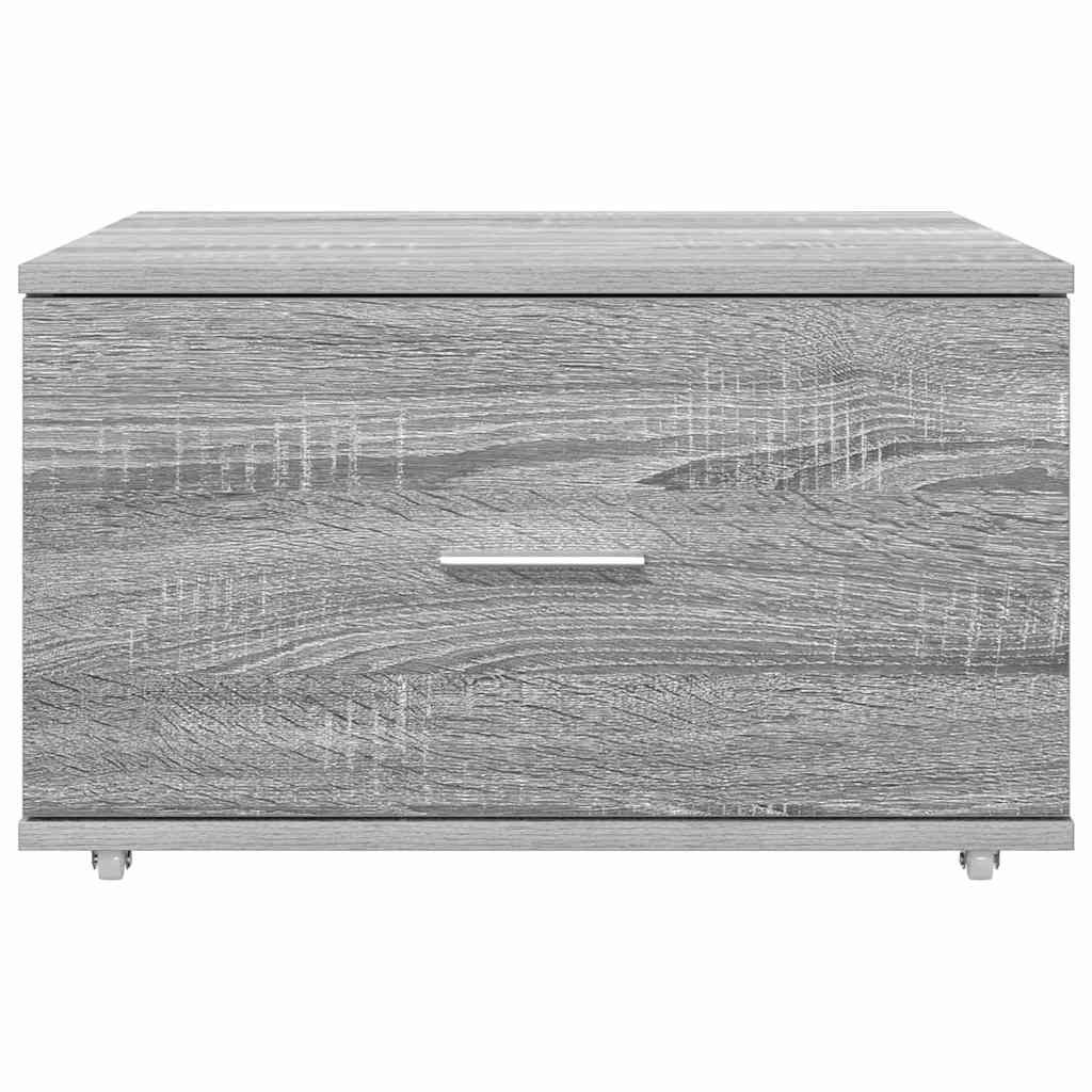 17 Stories Drawer Cabinet with Wheel Storage Modern Furniture Solution Rectangular Grey Sonoma 33.5cm H X 55cm W X 45cm D