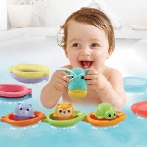 VTech Stack & Splash Bathtime Boats Toys  – L22.5cm x W89cm x H19.1cm