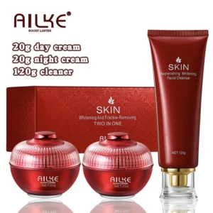 AILKE Whitening Face Care Set, With Hyaluronic Acid, Reduce Freckles, Melanin, Dark Spots, Even Skin Tone, For All Skin Types