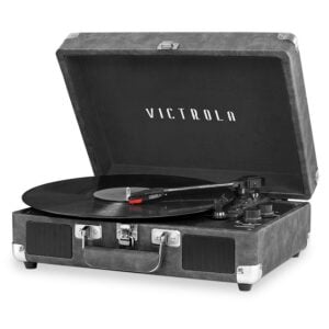 Victrola Journey Bluetooth Suitcase Record Player with 3-speed Turntable, Gray – Gray – Size: One Size