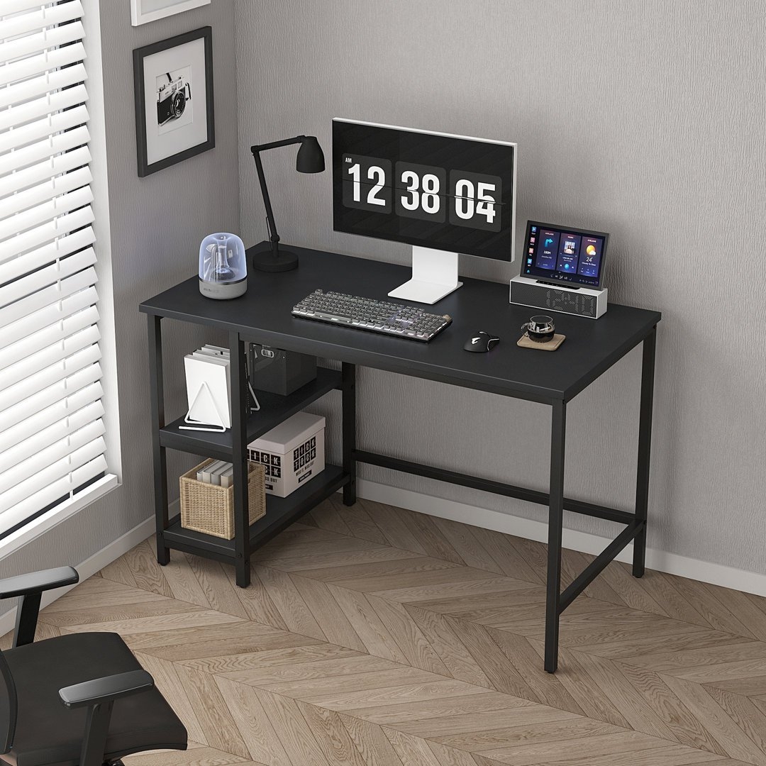Borough Wharf Addasyn Rectangle Computer Desk Black 50cm H x 100cm W x 75cm D